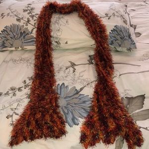 Orange/brown/yellow fuzzy scarf